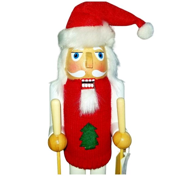Nutcracker Skiing Wood Santa Claus 14'' Nutcracker Holiday Lane Macys New - Picture 5 of 5